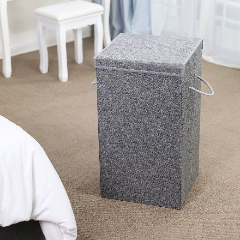 Songmics Fabric Laundry Hamper with Lid - FOUR CORNERS