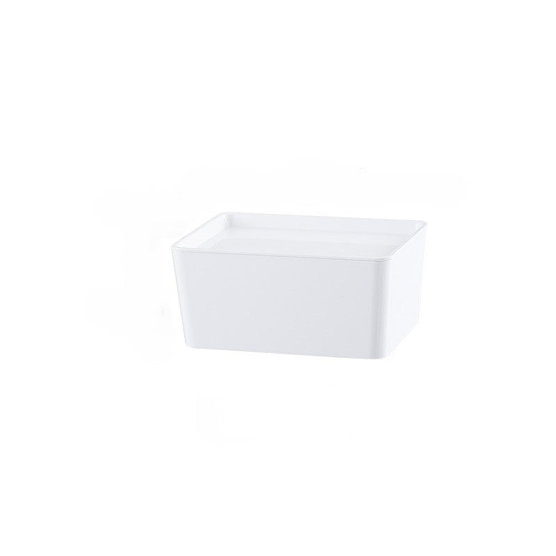 Small White Stackable Storage Box with Lid