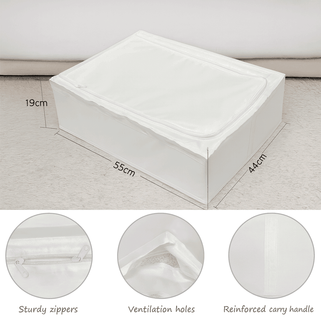 Fabric Storage Case with Zip Lid – Clothes, Blankets & Underbed Organiser - FOUR CORNERS