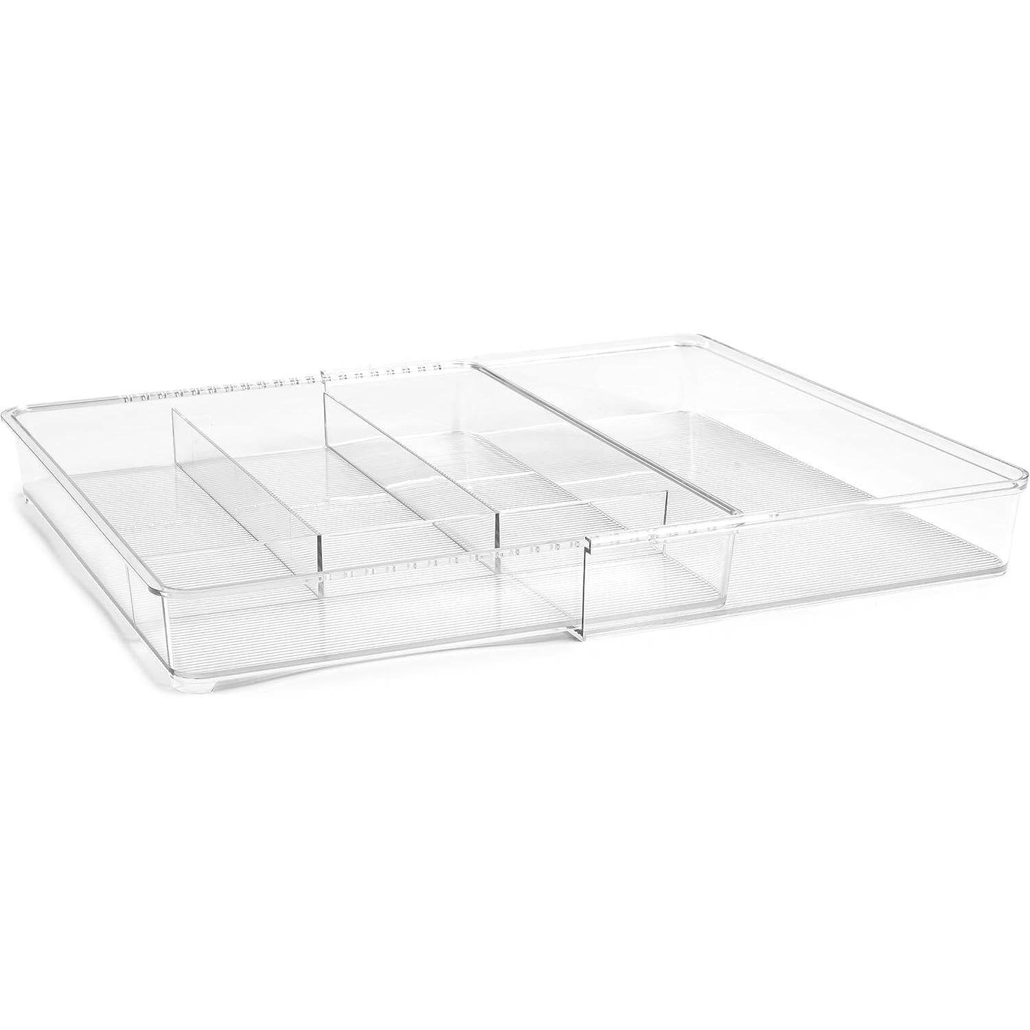 Clear Expandable Cutlery Tray – Adjustable Drawer Organizer - FOUR CORNERS