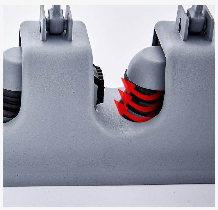 Wall Mounted Mop and Broom Holder with Hooks - FOUR CORNERS