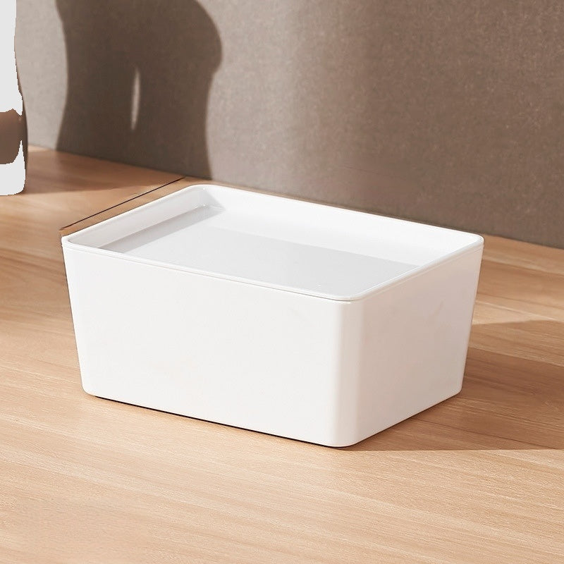 Large White Stackable Storage Box with Lid
