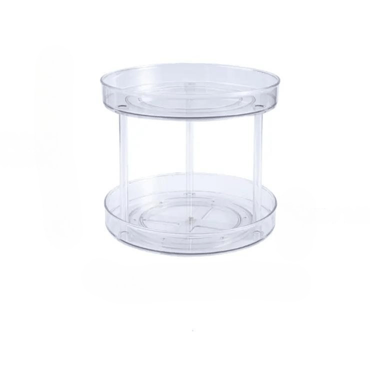 Clear 2 Tier Turntable on a white background