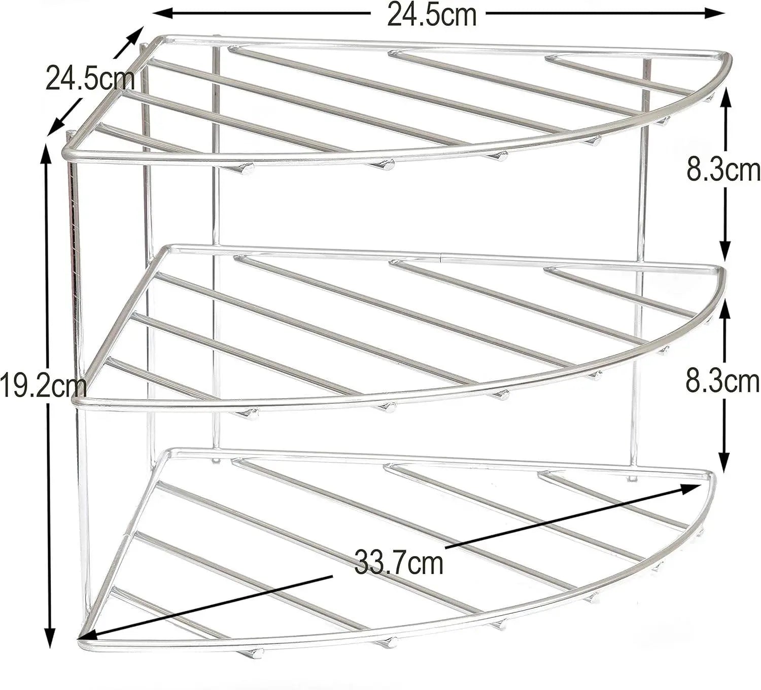3-Tier Chrome Corner Dish Rack –  Kitchen Storage Organizer
