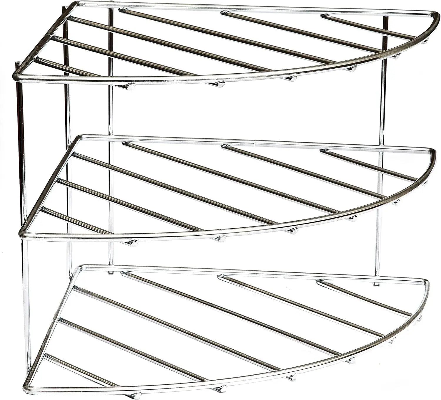 3-Tier Chrome Corner Dish Rack –  Kitchen Storage Organizer