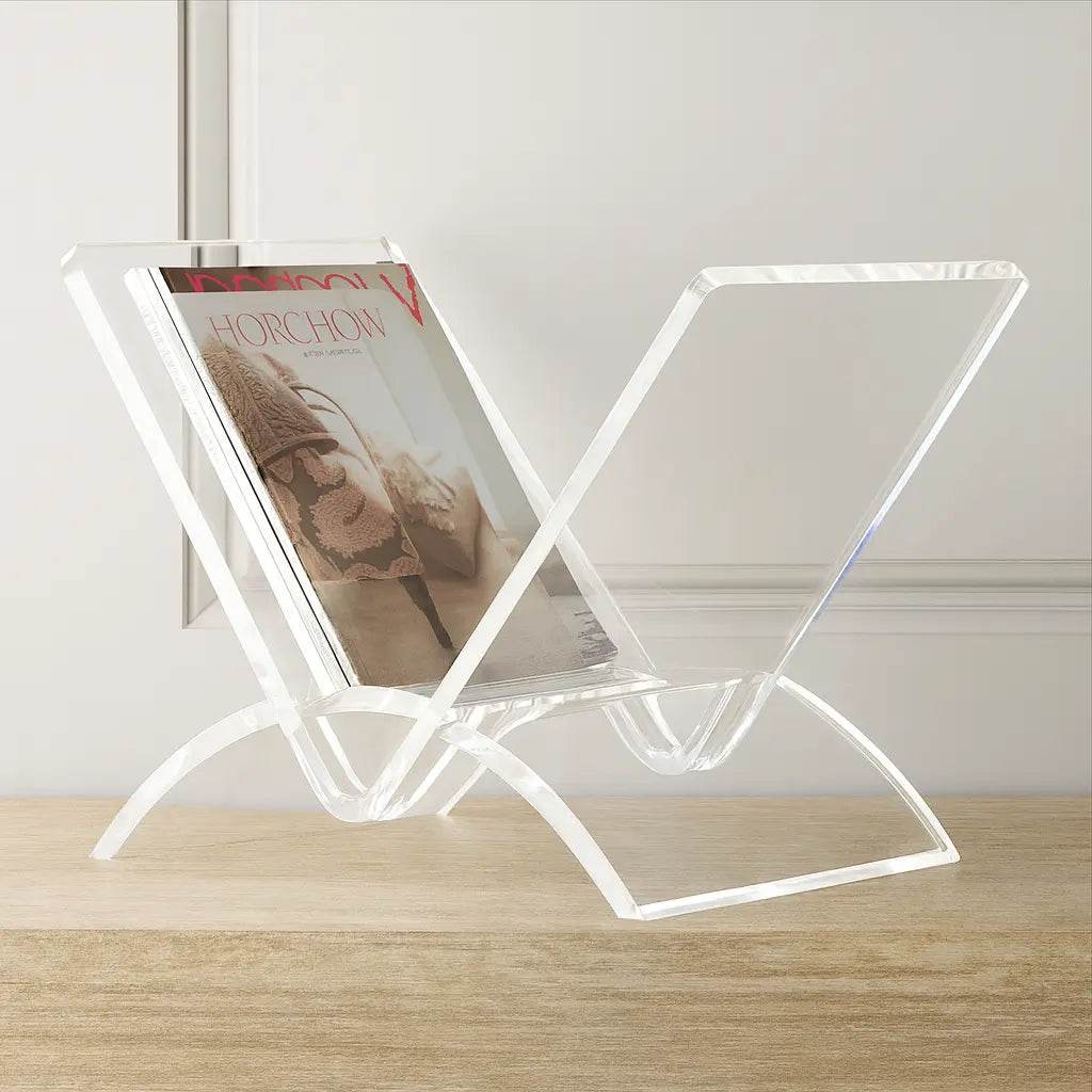 Acrylic Magazine Holder – Modern Freestanding Display Rack