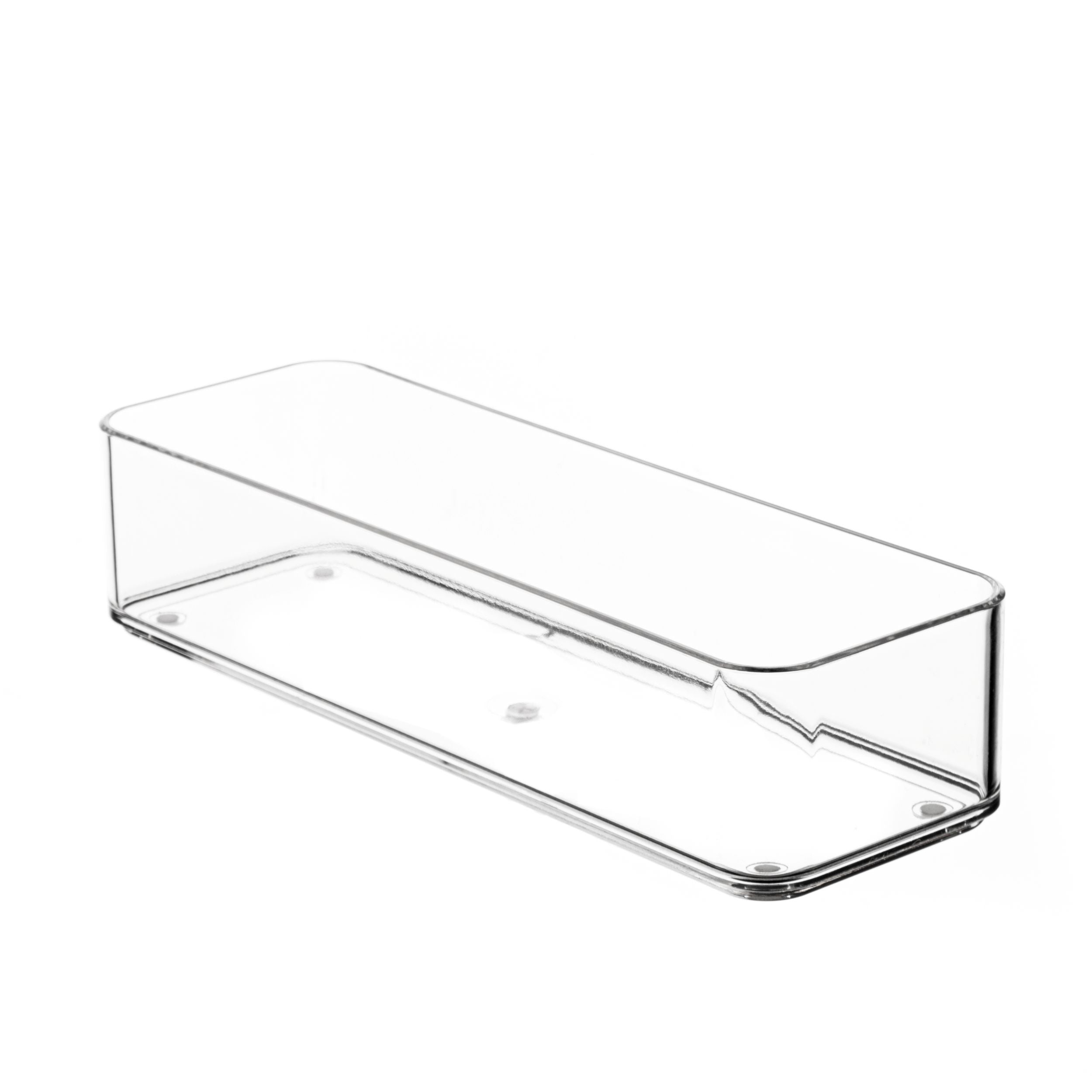 Clear plastic drawer insert on a white background