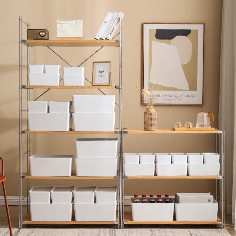 Small White Stackable Storage Box with Lid - FOUR CORNERS