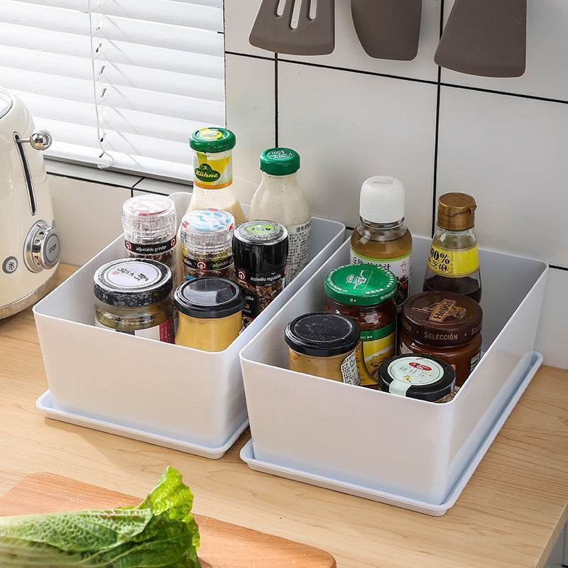 Small White Stackable Storage Box with Lid - FOUR CORNERS