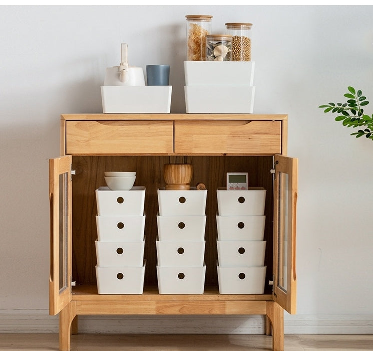 Medium White Stackable Storage Box with Lid