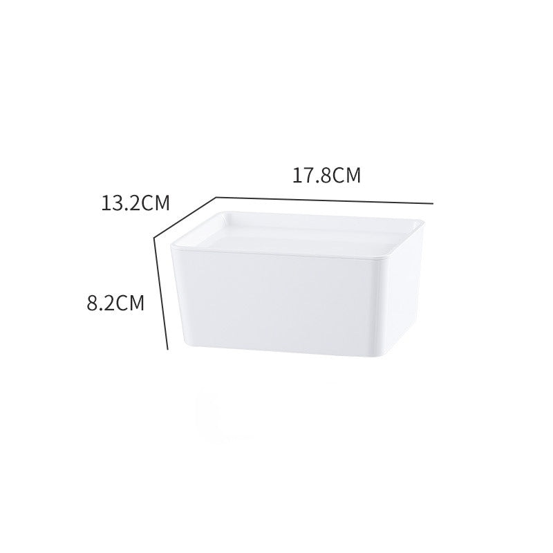 Small White Stackable Storage Box with Lid