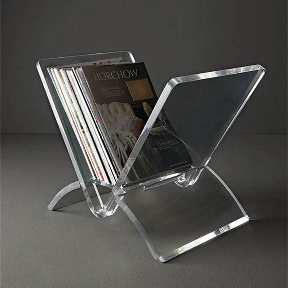 Acrylic Magazine Holder – Modern Freestanding Display Rack
