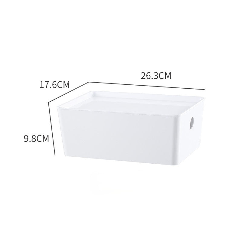 Medium White Stackable Storage Box with Lid